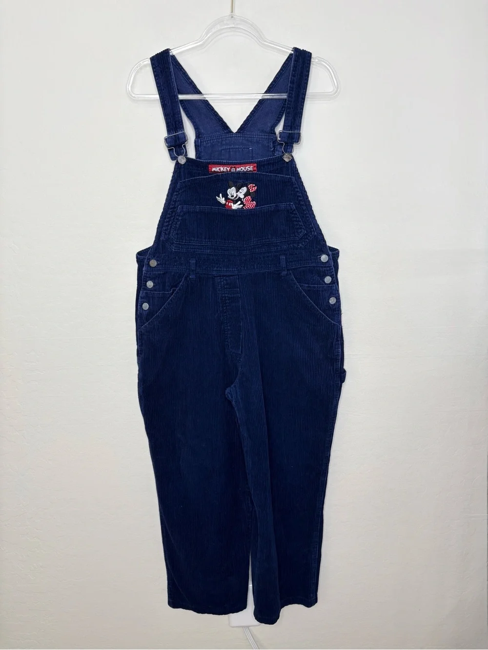 Vintage Disney Mickey Unlimited Jerry Leigh Corduroy Overalls Blue Large